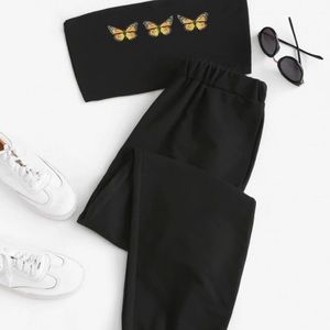 Zaful bandeau and joggers